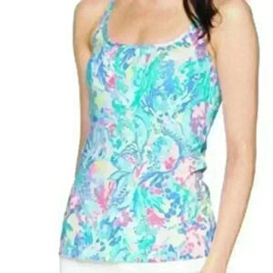 Lilly Pulitzer ❤️Rare Print❤️ Luxletic Meryl Tank Top in Mermaid Cove UPF 50